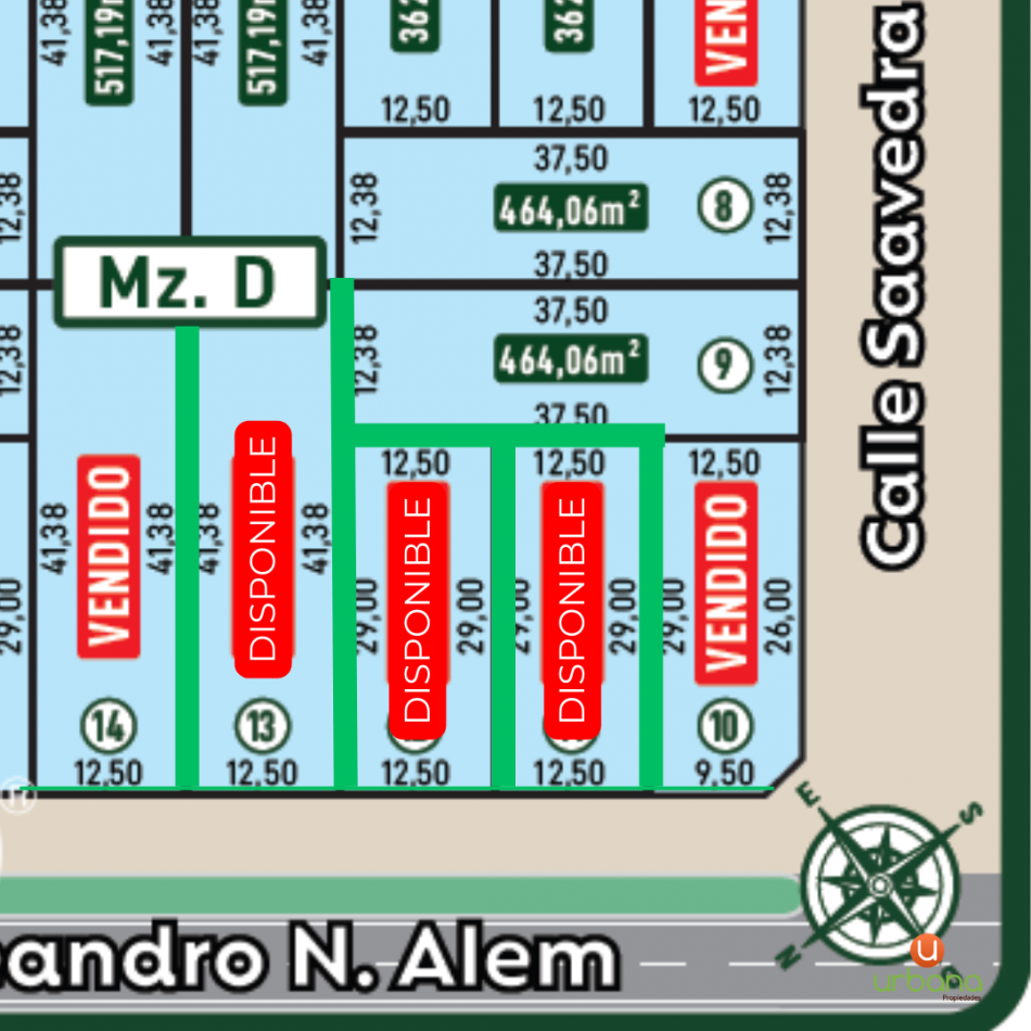 Lote Barrio Abierto Alem 362m2